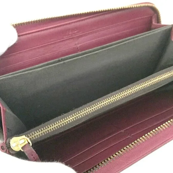 FENDI Pequin Canvas Leather Zip Around Long Wallet Khaki/2BB3771